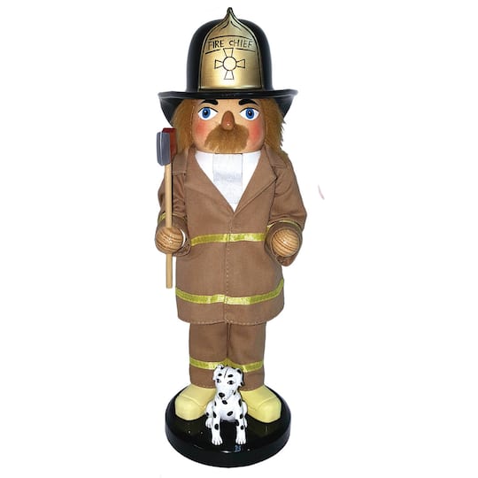 Santa's Workshop 14" Fireman & Dalmatian Nutcracker By Santasworkshop in Brown | 5" x 5.5" x 14" | Michaels®